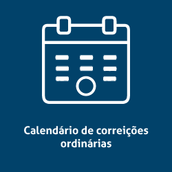 Imagem de um calendário e texto CALENDÁRIO DE CORREIÇÕES ORDINÁRIAS