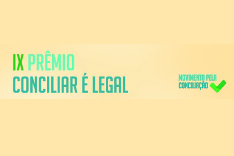 Ilustração com texto &quot;IX Prêmio Conciliar é legal. Movimento pela conciliação&quot;