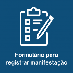 Ilustração de um formulário e texto Formulário para registrar manifestação