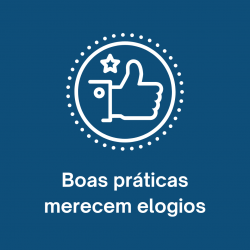 Ilustação de uma mão fazendo um legal e texto Boas práticas merecem elogios