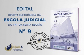 Cartaz onde aparece a imagem de capa de uma Revista Eletrônica do TRT6