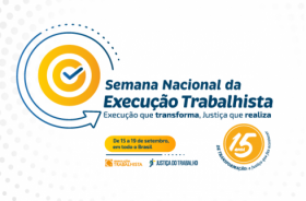 Card em fundo branco da Semana nacional da Execução Trabalhista 2025