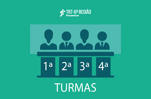imagem onde aparecem quatro cabeças, por trás de uma bancada, e o texto '1ª, 2ª, 3ª, 4ª Turmas'