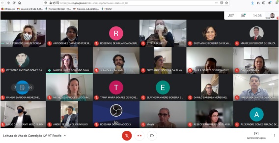 Captura de tela de uma videoconferência