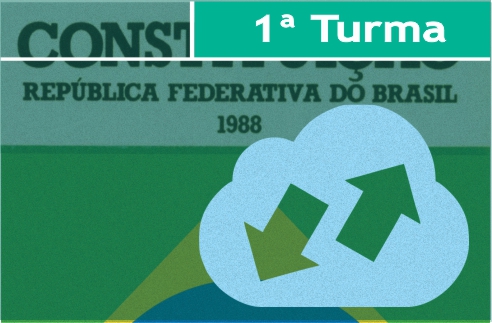 1ª Turma - Imagem em marca d´água da Constituição com a imagem de duas setas em sentidos opostos