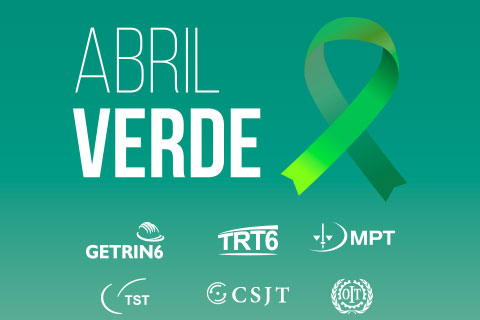 Ilustração com texto &quot;Abril Verde&quot;