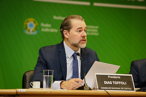 Fotografia do ministro Dias Toffoli em pronunciamento