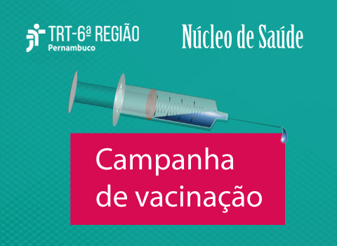 lustração com uma ampola de injeção e a inscrição &quot;Campanha de vacinação&quot;