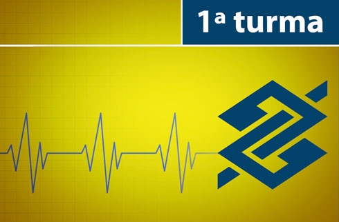 Logomarca do Banco do Brasil e texto &quot;1ª Turma&quot;