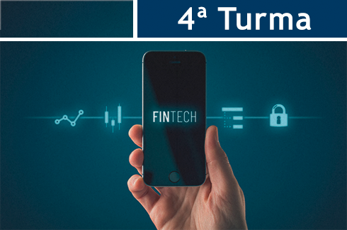 Ilustração de um celular com o site de uma Fintech