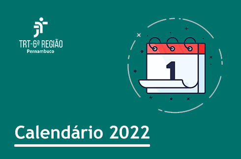 Ilustração com um calendário e a logomarca do TRT6