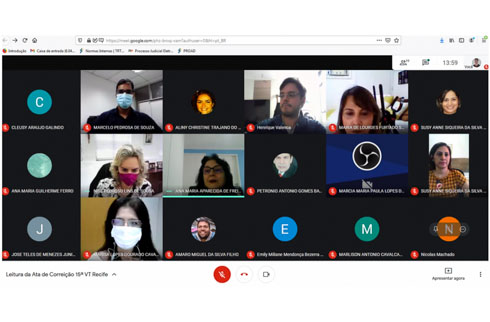 Print da sala de reunião virtual com os participantes do encontro