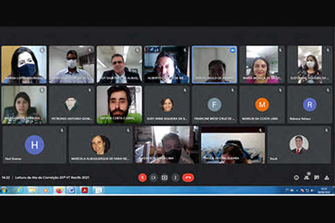 Print da sala de reunião virtual com os participantes do encontro