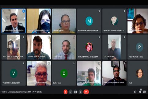 Print da sala de reunião virtual com os participantes do encontro