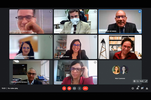 Print da sala de reunião virtual com os participantes do encontro