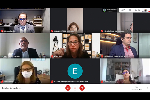 Imagem da sala de reunião virtual com os participantes