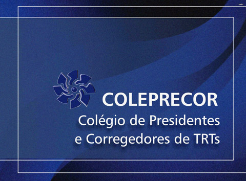 Ilustração em fundo azul com o logotipo do Coleprecor
