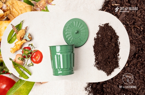 Arte simbolizando compostagem