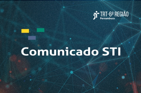 Ilustração representando conexões de computador. Contém texto &quot;Comunicado STI&quot;