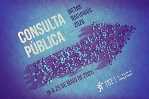 Card em fundo azul e roxo com texto sobre a Consulta pública Metas Nacionais 2026