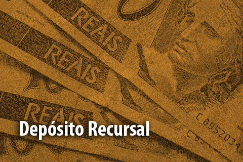 Ilustração com cédulas e texto &quot;Depósito recursal&quot;