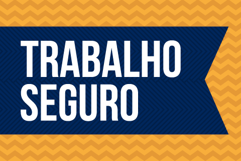 Ilustração com o texto &quot;Trabalho Seguro&quot;