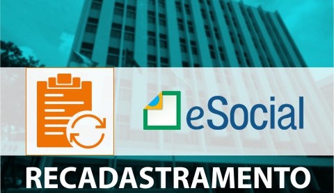 Ilustração com texto &quot;eSocial. Recadastramento&quot;
