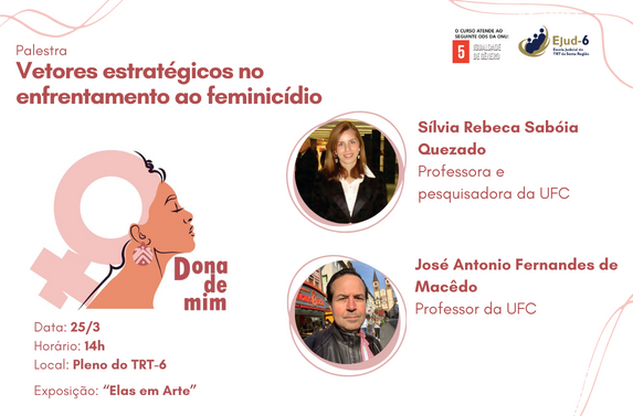 Imagem com as informações sobre a palestra como data, palestrantes e local