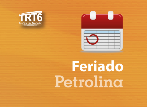 Ilustração de um calendário e texto &quot;Feriado Petrolina&quot;
