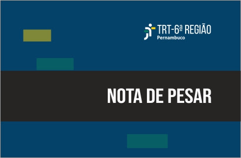 Arte do TRT-6 com faixa preta e a mensagem Nota de Pesar em destaque