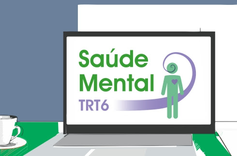 Ilustração com a logomarca da Saúde Mental TRT6