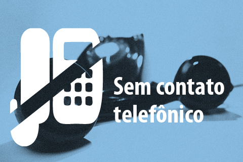 Ilustração em fundo azul, com um telefone 