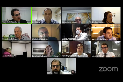 Print da sala de reunião virtual com os participantes do encontro
