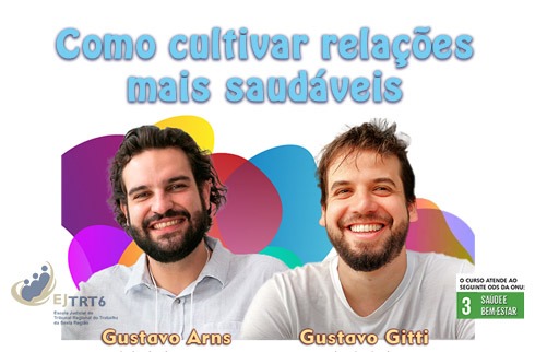 Fotografia dos palestrantes Gustavo Arns e Gustavo Gitti