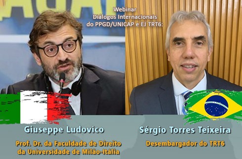 Retrato do palestrante Giuseppe Ludovico e do mediador Sergio Torres