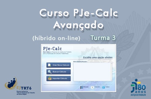 Captura de tela da página inicial do PJeCalc
