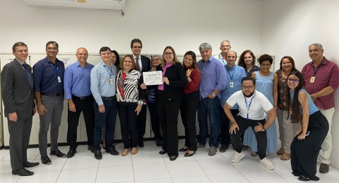 Fotografia da equipe da correição e da equipe da 8ª VT do Recife