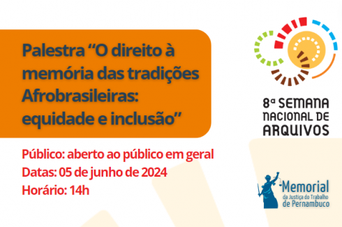 Imagem com informações sobre a palestra