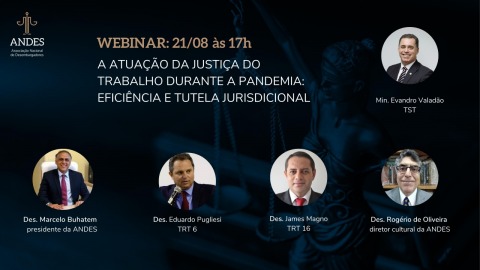  eficiência e tutela jurisdicional&quot;, contém a fotografia dos palestrantes