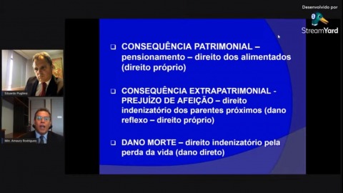 Print screen da apresentação em videoconferência do ministro Amaury Rodrigues