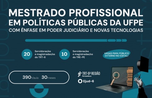 Card da audiência pública sobre o Mestrado Profissional em Políticas Públicas da UFPE
