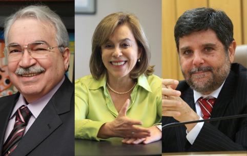 Fotos do ministro Emmanoel Pereira, da ministra Dora Maria da Costa e do ministro Caputo Bastos