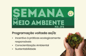 Card em fundo creme com texto alusivo à Semana do Meio Ambiente na JF5