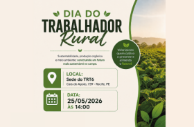 card com imagem de plantação e texto dia do trabalhador rural