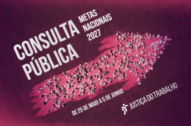 Card da consulta pública das Metas Nacionais 2027 da Justiça do Trabalho