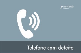 Imagem de sinal telefônico e texto 'telefone com defeito'