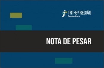 Arte de fundo azul tem uma tarja preta e o texto nota de pesar