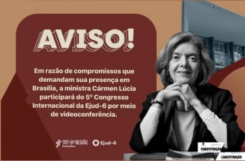 Card informativo com foto da ministra Carmén Lucia